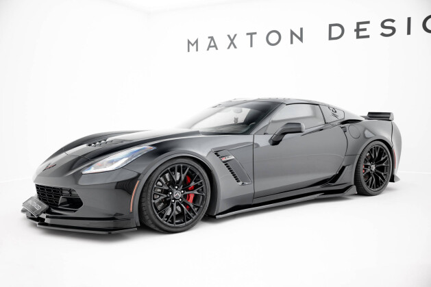 Seitenschweller Ansatz Cup Leisten passend für Chevrolet Corvette Z06 C7 schwarz Hochglanz