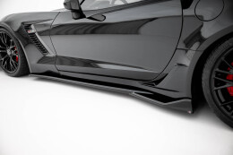 Seitenschweller Ansatz Cup Leisten passend für Chevrolet Corvette Z06 C7 schwarz Hochglanz