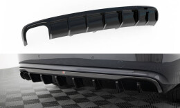 Heck Ansatz Diffusor passend für Audi A4 B8 Facelift (Doppelauspuff li.) schwarz Hochglanz