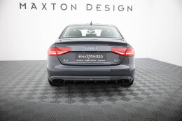 Heck Ansatz Diffusor passend für Audi A4 B8 Facelift (Doppelauspuff li.) schwarz Hochglanz