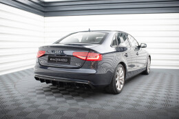 Heck Ansatz Diffusor passend für Audi A4 B8 Facelift (Doppelauspuff li.) schwarz Hochglanz