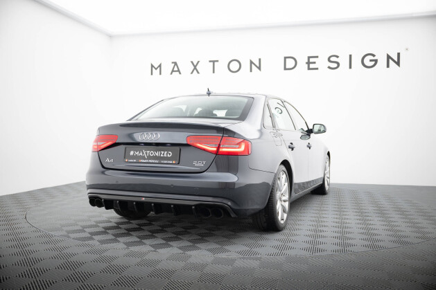 Heck Ansatz Diffusor passend für Audi A4 B8 Facelift (Doppelauspuff li. re.) schwarz Hochglanz
