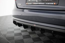 Heck Ansatz Diffusor für Audi A4 B8 Facelift schwarz Hochglanz (Doppelauspuff li. re.)