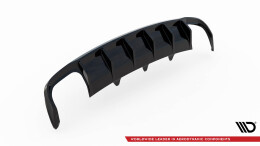 Street+ Heck Ansatz Diffusor passend für Audi A4 B8 FL (Doppelauspuff li. re.) schwarz Hochglanz