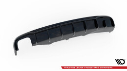 Heck Ansatz Diffusor passend für Audi A4 B8 (Doppelauspuff li.) schwarz Hochglanz