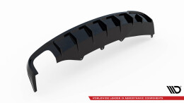 Heck Ansatz Diffusor passend für Audi A4 B8 (Doppelauspuff li.) schwarz Hochglanz