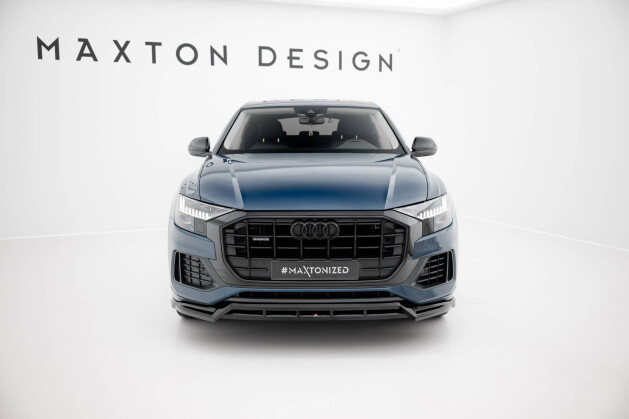 Cup Spoilerlippe Front Ansatz passend für Audi Q8 Mk1 schwarz Hochglanz
