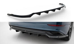 Mittlerer Cup Diffusor Heck Ansatz DTM Look passend für Audi Q8 Mk1 schwarz Hochglanz