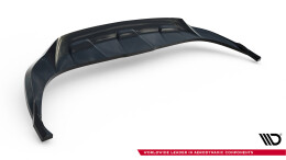 Mittlerer Cup Diffusor Heck Ansatz DTM Look passend für Audi Q8 Mk1 schwarz Hochglanz