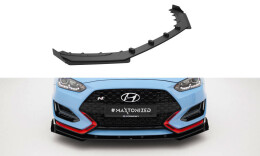 Street Pro Spoilerlippe Front Ansatz + Flaps passend für Hyundai Veloster N Mk2 schwarz Hochglanz