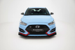Street Pro Cup Spoilerlippe Front Ansatz + Flaps für Hyundai Veloster N Mk2 schwarz Hochglanz