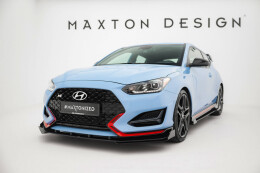 Street Pro Cup Spoilerlippe Front Ansatz für Hyundai Veloster N Mk2 ROT+ HOCHGLANZ FLAPS