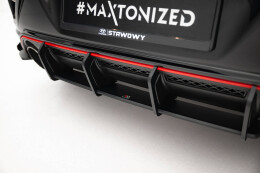 Street Pro Heckschürze Heck Ansatz Diffusor passend für Hyundai Veloster N Mk2 SCHWARZ-ROT