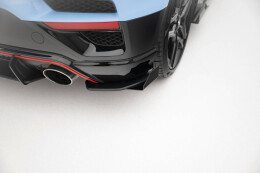 Street Pro Heck Ansatz Flaps Diffusor für  Hyundai Veloster N Mk2 SCHWARZ+ HOCHGLANZ FLAPS