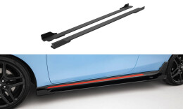 Street Pro Seitenschweller Ansatz Cup Leisten passend für Hyundai Veloster N Mk2 SCHWARZ+ HOCHGLANZ FLAPS