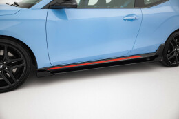 Street Pro Seitenschweller Ansatz Cup Leisten passend für Hyundai Veloster N Mk2 SCHWARZ+ HOCHGLANZ FLAPS