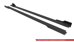 Street Pro Seitenschweller Ansatz Cup Leisten passend für Hyundai Veloster N Mk2 SCHWARZ+ HOCHGLANZ FLAPS