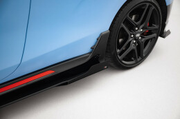 Street Pro Seitenschweller Ansatz Cup Leisten für Hyundai Veloster N Mk2 ROT+ HOCHGLANZ FLAPS