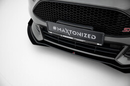 Street Pro Cup Spoilerlippe Front Ansatz passend für Ford Focus ST Mk3 Facelift SCHWARZ+ HOCHGLANZ FLAPS