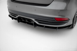 Street Pro Heckschürze Heck Ansatz Diffusor passend für Ford Focus ST Mk3 Facelift SCHWARZ