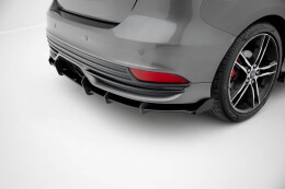 Street Pro Heckschürze Heck Ansatz Diffusor für Ford Focus ST Mk3 Facelift schwarz+ Hochglanz Flaps