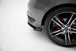 Street Pro Heckschürze Heck Ansatz Diffusor + Flaps passend für Ford Focus ST Mk3 Facelift SCHWARZ-ROT