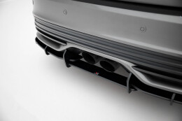 Street Pro Heckschürze Heck Ansatz Diffusor passend für Ford Focus ST Mk3 Facelift ROT+ HOCHGLANZ FLAPS