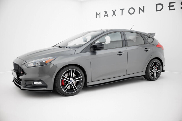 Street Pro Seitenschweller Ansatz Cup Leisten passend für Ford Focus ST Mk3 Facelift SCHWARZ