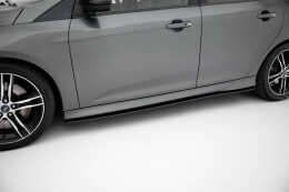 Street Pro Seitenschweller Ansatz Cup Leisten passend für Ford Focus ST Mk3 Facelift SCHWARZ