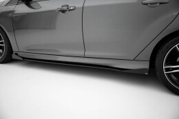 Street Pro Seitenschweller Ansatz Cup Leisten + Flaps für Ford Focus ST Mk3 Facelift schwarz Hochglanz