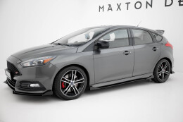 Street Pro Seitenschweller Ansatz Cup Leisten passend für Ford Focus ST Mk3 Facelift SCHWARZ+ HOCHGLANZ FLAPS