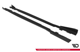 Street Pro Seitenschweller Leisten + Flaps passend für Ford Focus ST Mk3 FL schwarz Hochglanz