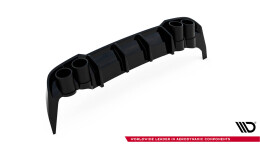 Heck Ansatz Diffusor + Endrohre chrom passend für Seat Leon ST FR Mk4 schwarz Hochglanz