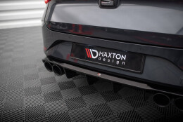 Heck Ansatz Diffusor + Endrohre schwarz passend für Seat Leon ST FR Mk4 schwarz Hochglanz