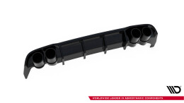 Heck Ansatz Diffusor + Endrohre schwarz passend für Seat Leon ST FR Mk4 schwarz Hochglanz