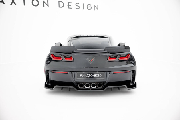 Mittlerer Cup Diffusor Heck Ansatz für + Heck Ansatz Flaps Diffusor für Chevrolet Corvette Z06 C7 schwarz Hochglanz