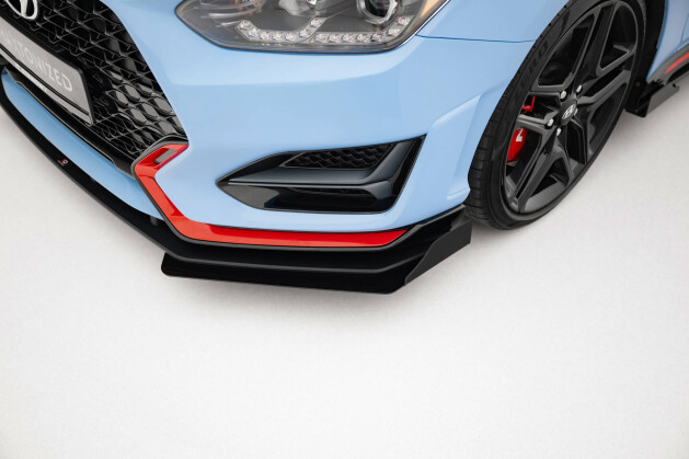Front Stoßstange Flaps passend für Hyundai Veloster N Mk2 schwarz Hochglanz