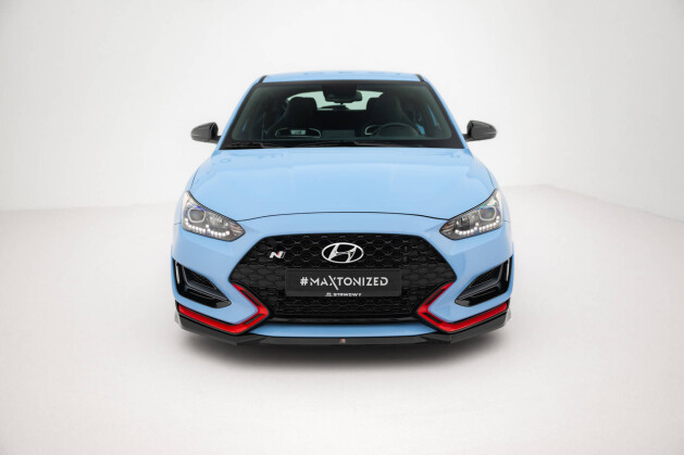 Cup Spoilerlippe Front Ansatz V.1 passend für Hyundai Veloster N Mk2 schwarz Hochglanz
