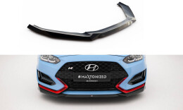 Cup Spoilerlippe Front Ansatz V.1 für Hyundai Veloster N Mk2 schwarz Hochglanz