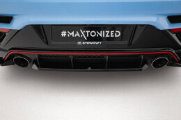Mittlerer Cup Diffusor Heck Ansatz DTM Look passend für Hyundai Veloster N Mk2 schwarz Hochglanz
