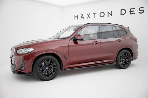 Seitenschweller Ansatz Cup Leisten passend für BMW iX3 M-Paket G08 Facelift schwarz Hochglanz