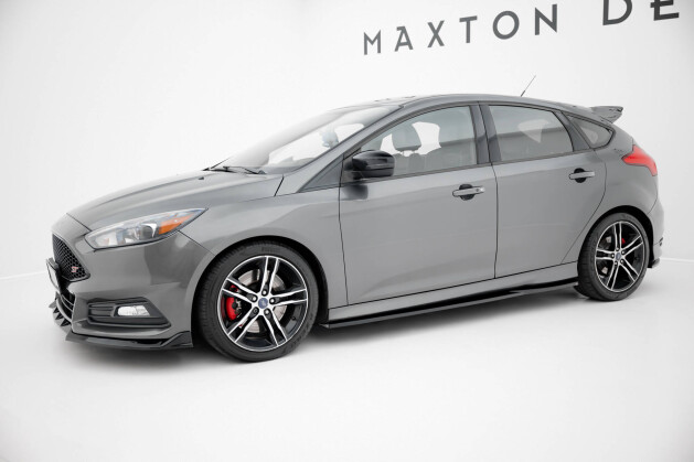 Seitenschweller Ansatz Cup Leisten V.3 passend für Ford Focus ST Mk3 schwarz Hochglanz