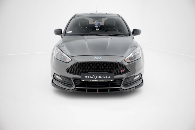 Cup Spoilerlippe Front Ansatz V.6 passend für Ford Focus ST Mk3 Facelift schwarz Hochglanz