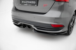 Heck Ansatz Flaps Diffusor V.3 passend für Ford Focus ST Mk3 Facelift schwarz Hochglanz