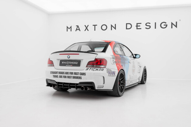 Heck Ansatz Flaps Diffusor passend für BMW 1er M Coupe E82 schwarz Hochglanz