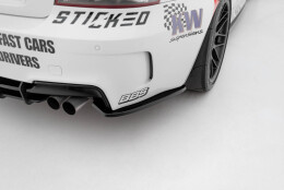 Heck Ansatz Flaps Diffusor passend für BMW 1er M Coupe E82 schwarz Hochglanz