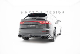 Mittlerer Cup Diffusor Heck Ansatz V.2 passend für Audi SQ8 / Q8 S-Line Mk1 Facelift schwarz Hochglanz