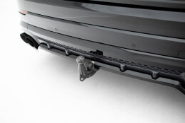 Mittlerer Cup Diffusor Heck Ansatz V.2 passend für Audi SQ8 / Q8 S-Line Mk1 Facelift schwarz Hochglanz
