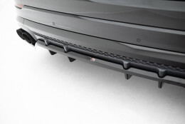 Mittlerer Cup Diffusor Heck Ansatz V.2 passend für Audi SQ8 / Q8 S-Line Mk1 Facelift schwarz Hochglanz