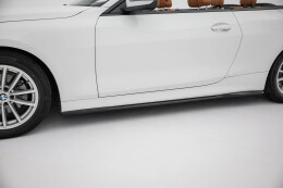 Seitenschweller Ansatz Cup Leisten passend für BMW 4er Coupe / Cabrio G22 / G23 schwarz Hochglanz